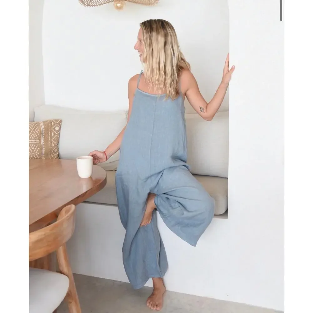 Beachwood Linen Jumpsuit Size M/L
